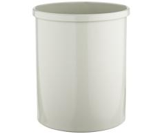 V-Part VB 100100 - Papelera (Metal, 15 L), Color Blanco