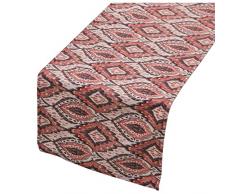 DRW Camino de Mesa de Terciopelo Estampado con Multiples Colores 1x33x180 cm