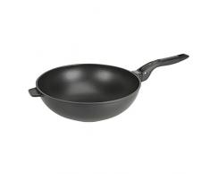 Crealys Declic Wok, Aluminio, Negro, 28 cm