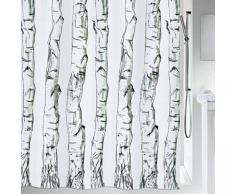 Spirella colecciÃ³n Wood, Cortina de Ducha Textil 180 x 200, 100% Polyester, Negro