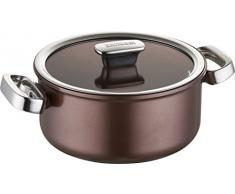 Zanussi Siena Aluminio 24 cm Cacerola con Tapa de Cristal, Marrón