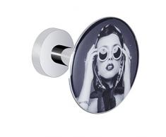 Wenko Gancho de Pared Decorativo Retro Girl, Cinc Moldeado Bajo Presión, 6x6x5 cm