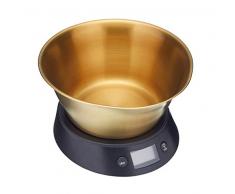 MasterClass MCBRSSCALE BÃ¡scula digital de cocina con cuenco en caja de regalo, 5 kg, Acero Inoxidable, Negro/LatÃ³n