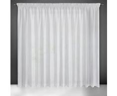 Eurofirany Cortina Transparente monocromática con Estructura Vertical de Lluvia y Cinta Fruncida, 1 Pieza, Simple, Ligera, Moderna, Elegante, clásica, salón, Dormitorio, habitación Infantil, Cocina