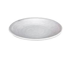 Bigbuy Home S2206936 Plato para Postre Troya Porcelana, Blanca, Diámetro 20 cm
