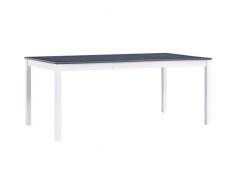 vidaXL Mesa de Comedor Blanco y Gris 180 x 90 x 73 cm