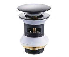 Juego de desagÃ¼e Universal vÃ¡lvula Pop up vÃ¡lvula de Drenaje para Fregadero desagÃ¼e de Drenaje con tapÃ³n de desbordamiento para Fregadero (Negro)
