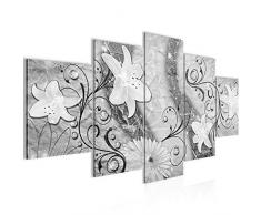 Runa Art 207651b - Cuadro de pared (200 x 100 cm, lienzo XXL, 5 piezas, fabricado en Alemania, listo para colgar), diseÃ±o de lirios