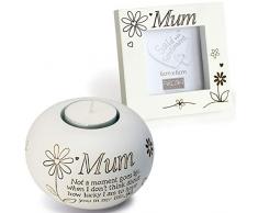 Arora Marco de Fotos mamá con Texto en inglés Tealight and Photo Frame, Talla única