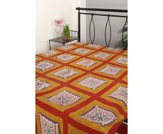 RAJRANG Indio étnico Decoración Doble Cama Remiendo del algodón Bedsheet