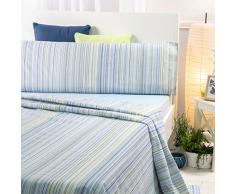 Sancarlos - SABANAS Estampadas CATULLO Azules Azul - Facil Planchado - 4 Piezas - Varias Medidas Disponibles