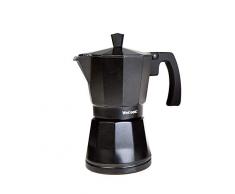 WECOOK Luccia Cafetera Italiana inducción 12 Tazas café, Apta Todas Las cocinas, Junta de Cierre de Silicona, válvula de Seguridad, Negro, 1
