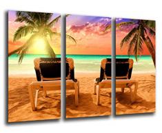 Poster Fotográfico Paisaje Playa Tropical Atardecer Tamaño total: 97 x 62 cm XXL