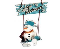 Petra de Manualidades-News A-BA32SE86SW Kit, una festividad-muñeco de Nieve en Columpio en Invierno