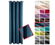 Eurofirany Rita Cortina Lisa Monocolor â 8 Ojales Moderno Dormitorio salÃ³n habitaciÃ³n Individual, PoliÃ©ster, Azul Oscuro, 140x250 cm