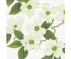 Caspari Inc. 9780D Paper Dinner Napkins - Servilletas de Papel con diseÃ±o de Flores (20 Unidades), Color Blanco y Verde