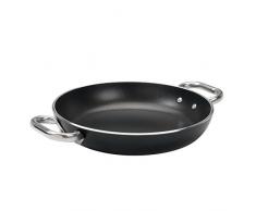 Ollas Agnelli Alblack Pan de Aluminio, 5 mm de Espesor, con 2 Asas en Acero Inoxidable, Negro, 24 cm