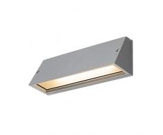 SLV PEMA® WL - Lámpara de pared para exteriores, iluminación para paredes, caminos, entradas, foco LED exterior, lámpara de jardÃn, IP65, 16 W, 1400 lm, color gris