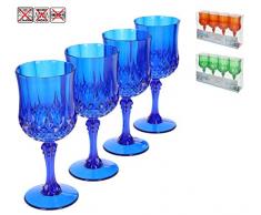 CB 18312 Set 4 copas vino plástico tallado 17x7cm