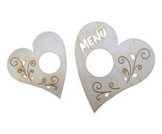 Petra s Manualidades (News a de ms18sr18Â 13Â Juego de Mesa decoraciÃ³n Set de Madera, CorazÃ³n con Tribal, Compuesto por 3Â MenÃº Soporte y 10Â Servilletero