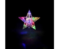 MAURER 5490145 Estrella para Arbol Multicolor. Luz Navidad Interiores IP20. Funciona 2 Pilas AA (No Incluidas), Cranberry, Extra Large