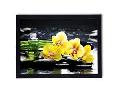 Cuadro en marco, póster moderno, pared artÃstica, varios temas de 50 x 70 cm (piedras y orquÃdeas)