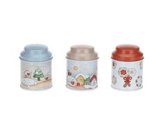 THUN - Juego de velas blancas perfumadas en paquetes de lata - LÃ­nea de regalos de invierno - Idea de regalo de Navidad 2022 - Contenedores de lata 5,5 x 5,5 x 7 cm