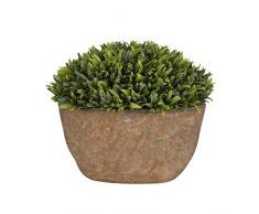Aufora - Planta Artificial en Maceta rústica, Verde, 18 cm