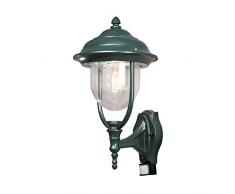 Konstsmide Parma 7235-600 - Lámpara de Pared (24 x 29 x 49 cm, 1 Bombilla de 75 W, IP44, Aluminio Lacado), Color Verde