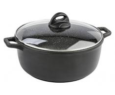 Barazzoni Le cotture Especiales Cacerola 2Â Asas con Tapa, diÃ¡metro 28Â cm, Aluminio Fundido con Revestimiento Marmotech a 5Â Capas. Made in Italy.