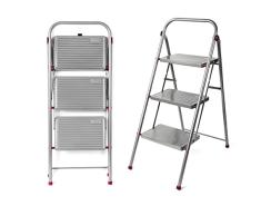Kleeneze KL068514EU Escalera Plegable con 3 PeldaÃ±os, 105 cm, FÃ¡cil De Plegar, Gancho De Seguridad, Antiadherrente Capacidad De 150 kg, DiseÃ±o ErgonÃ³mico, Ligero, Bastidor Resistente Y SÃ³lido