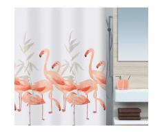 Spirella colección Flamingo, Cortina de Ducha Textil 180 x 180, 100% Polyester, Naranja, Salmón