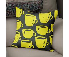 BonaMaison Fundas para CojÃ­nes, Amarillo neÃ³n y Humo Funda de Almohada Silla Oficina Cama Decorativa Moderna DecoraciÃ³n del Hogar HabitaciÃ³n, 43x43 Cm - DiseÃ±ado y Fabricado en TurquÃ­a