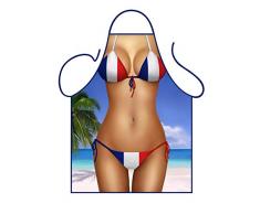 Iconic Delantales francés Bandera Bikini Delantal, Poliéster, Multicolor, 79 x 56 x 0,1 cm