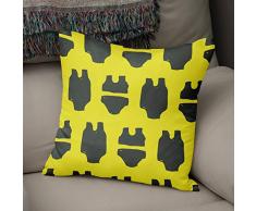 BonaMaison Fundas para CojÃ­nes, Amarillo neÃ³n y Humo Funda de Almohada Silla Oficina Cama Decorativa Moderna DecoraciÃ³n del Hogar HabitaciÃ³n, 43x43 Cm - DiseÃ±ado y Fabricado en TurquÃ­a