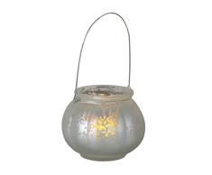 Star 062Â âÂ 81Â Jara farol con vela LED vidrio/plÃ¡stico plata 10Â x 8,5Â cm)