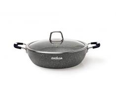 Excelsa forn-ok cacerola antiadherente 2Â Asas, Aluminio, Color Gris