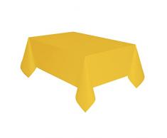 amscan 9915404-205 - Mantel de Papel reciclable, ecolÃ³gico, 2,74 m, Color Amarillo