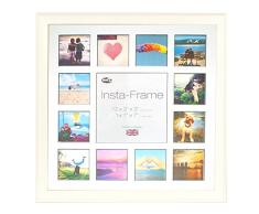 Inov8 16 x 40,64 cm Insta-Frame Austen Marco para Instagram 13/de Estampado a Cuadros de Fotos con paspartú Blanco y Negro con Borde, 2 Unidades, Gris Claro