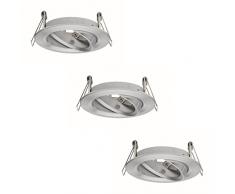 Paulmann Leuchten Paulmann 93644 2Easy Einbauring Nova Einbaurahmen 3er Se rund Spot schwenkbar Einbauleuchte ohne Fassung und Leuchtmittel MAX. 3x50W Luz empotrable, Alu gedreht