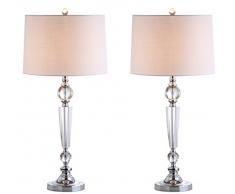 JONATAHAN Y - JYL2048A-SET2 Lámparas Mesa Emma Lámpara Mesa LED Cristal 75 cm, Lámpara Moderna Contemporánea Mesilla Noche Escritorio para Habitación, Salón, Oficina, Transparente (Juego de 2)