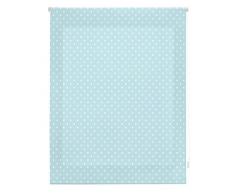 Blindecor - Estor Enrollable, Tela , Turquesa con motas blancas, 130 x 180 cm