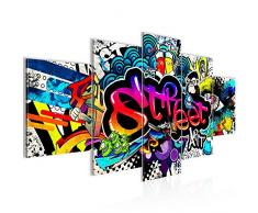 Imagen de graffiti Streetart 004551b - Cuadro de pared (200 x 100 cm, lienzo de fieltro, tamaÃ±o XXL, 5 piezas, fabricado en Alemania, listo para colgar)