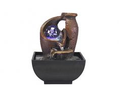 BEPER P201UTP201 Fuente Zen Ãnfora con Iluminación LED Relax - Fuente de Agua Decorativa Interior, Negro/Resina, pequeño