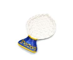 SUD IMPORT Plato decorativo Casa Forma Pomo Color Blanco y Oro 29 x 19 cm