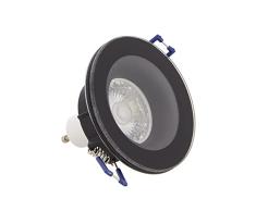 Xanlite SP50RIP44NCW-Foco LED techo empotrable, foco GU10, 50 W, 4000 K, redondo, negro, IP44, SP50RIP44NCW, Ã88mm X 85mm