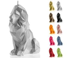 Candellana Hecho a Mano Lion Low-Poly Vela de Regalo - Divertida - Vela Decorativa - Decoración del Hogar - Regalos para Amigos - Mecha de Algodón - Tiempo de Quemado 74h - Vela Silver