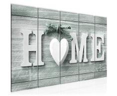 504455c - Cuadro de pared (200 x 80 cm, lienzo de fieltro, tamaño XXL, 5 piezas, fabricado en Alemania, listo para colgar), diseño de corazón