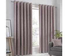 Fusion - Strata - Par de Cortinas con Ojales - 229 cm de Ancho x 229 cm de Largo, Rosa