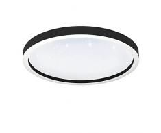 Eglo connect.z Smart Home lámpara de techo con LED regulable Padrogiano-Z, control con voz y Alexa sobre la ZigBee app, blanco-calido, luz metálica en negro RGB, à 57 cm